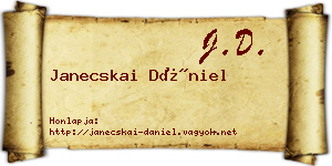 Janecskai Dániel névjegykártya
